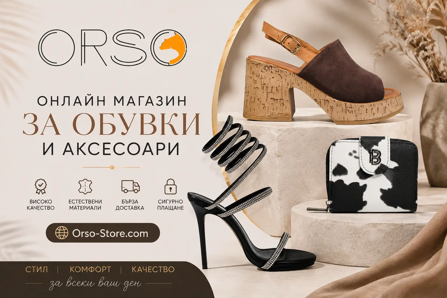 Онлайн магазин за обувки и аксесоари Orso-Store.com,
