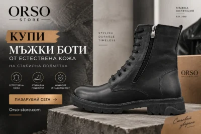Мъжки боти от естествена кожа на стабилна подметка Orso-store.com