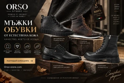 Мъжки обувки от естествена кожа обувките за есен-зима 2026 | orso-store.com