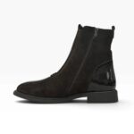Дамски боти от естествен велур в кафяв цвят | orso-store.com