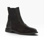 Дамски боти от естествен велур в кафяв цвят | orso-store.com
