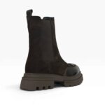 Дамски боти от естествен велур в кафяв цвят | orso-store.com